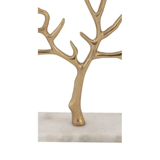CosmoLiving by Cosmopolitan Marble Tree Jewelry Stand with Rectangular Base