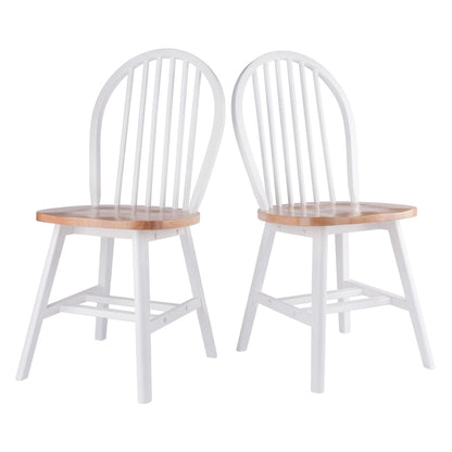 Windsor 2-Pc Chair Set, Natural and White