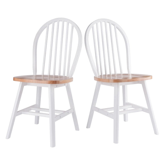Windsor 2-Pc Chair Set, Natural and White
