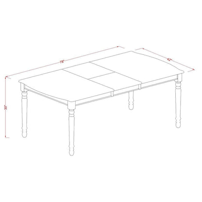 East West Furniture Dining Set- a Rectangle Dining Table and Kitchen Chairs, Linen White (Pieces Option)