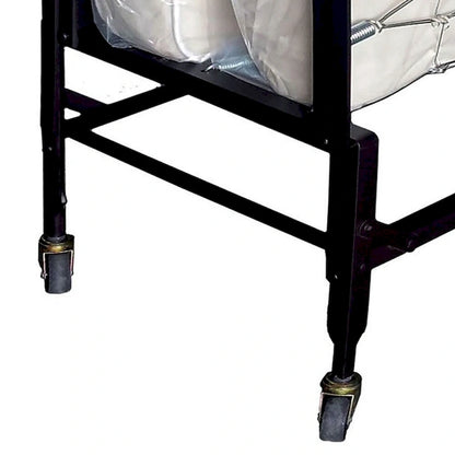 Metal Rollaway Folding Bed with 39 Inch Mattress and Casters, Black