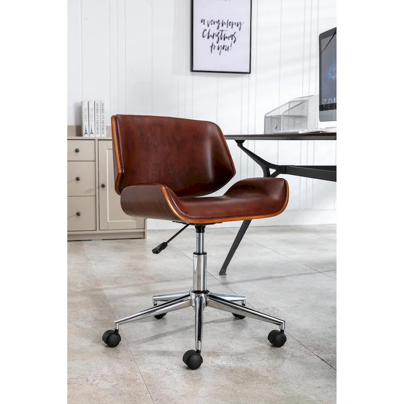 Carson Carrington Herning Faux Leather Mid-Century Office Chair