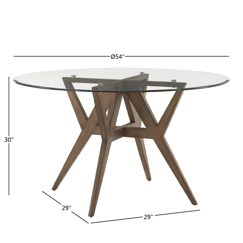 Sheeba Round Mid-Century Modern Walnut Base Dining Table by iNSPIRE Q Modern