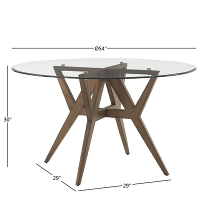Sheeba Round Mid-Century Modern Walnut Base Dining Table by iNSPIRE Q Modern