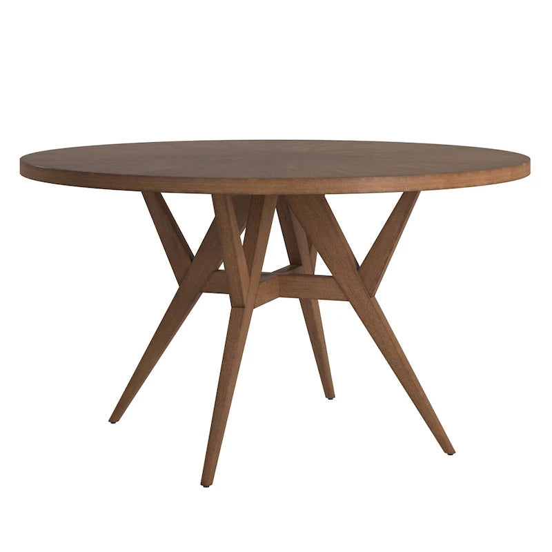 Sheeba Round Mid-Century Modern Walnut Base Dining Table by iNSPIRE Q Modern