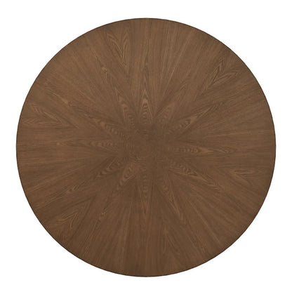 Sheeba Round Mid-Century Modern Walnut Base Dining Table by iNSPIRE Q Modern