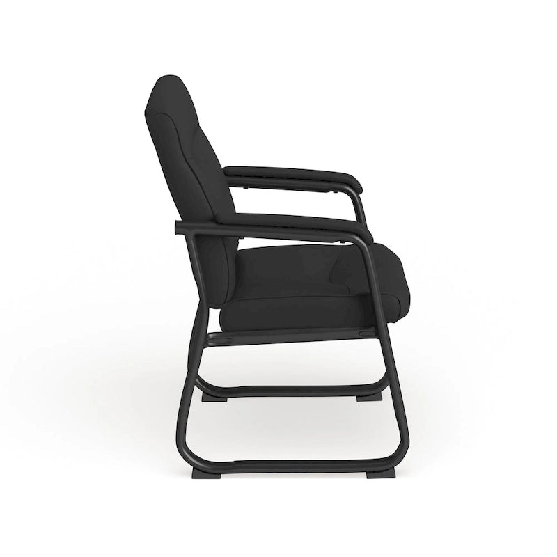 Big & Tall Soft Leather Sled Base Executive Reception Chair