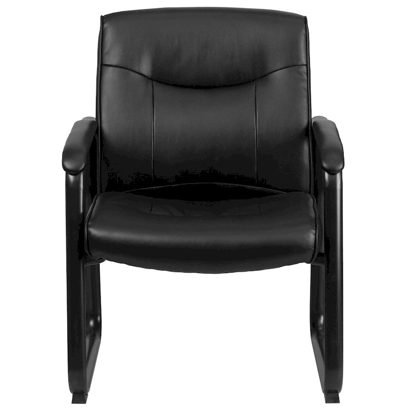 Big & Tall Soft Leather Sled Base Executive Reception Chair