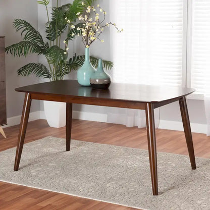 Flora Mid-Century Modern Finished Wood Dining Table