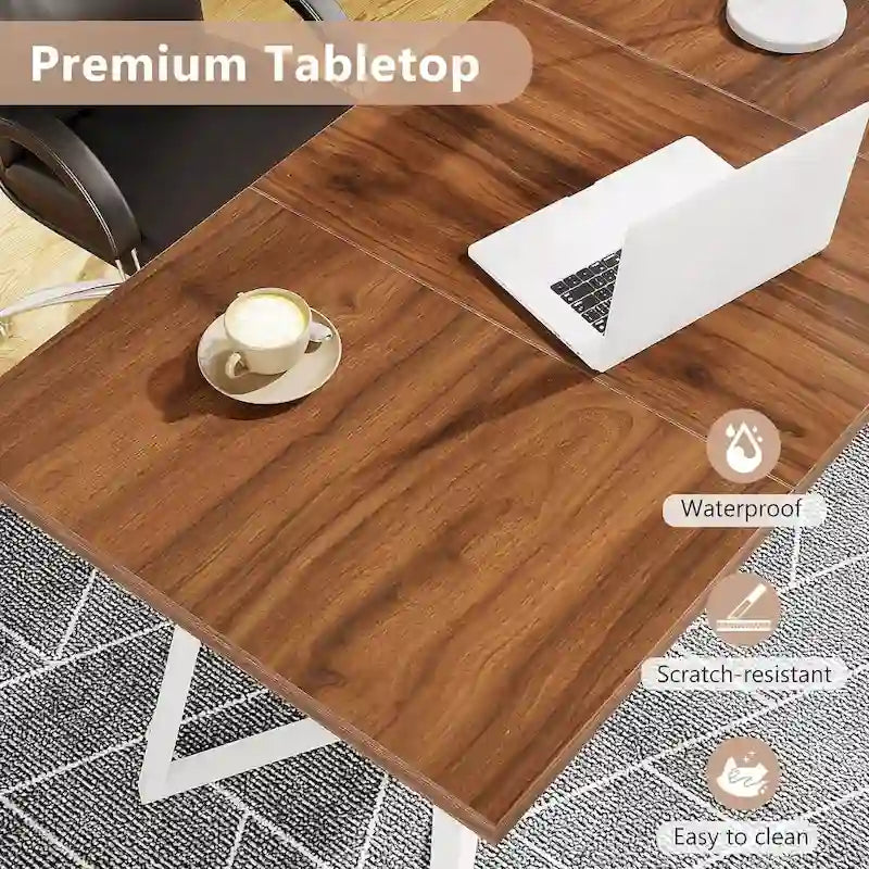 Modern Dining Table, White Faux Marble Small Kitchen Table for Family
