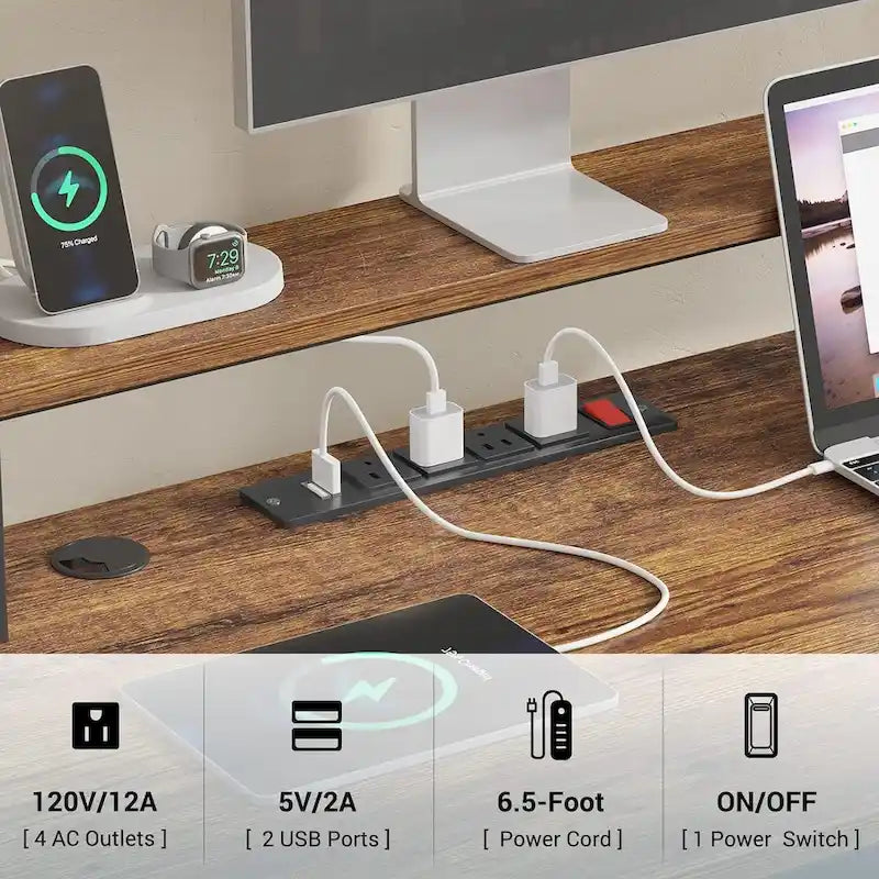 L Shape Gaming Computer Desk with File Drawer Printer Storage Shelves