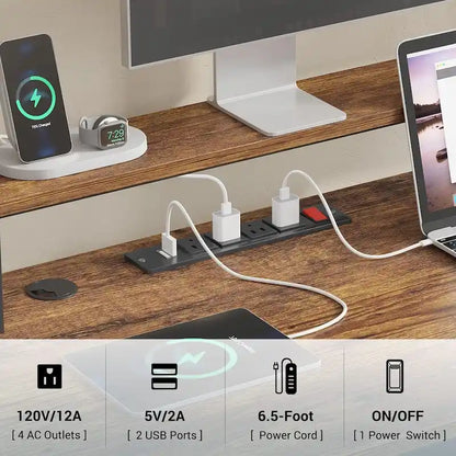 L Shape Gaming Computer Desk with File Drawer Printer Storage Shelves