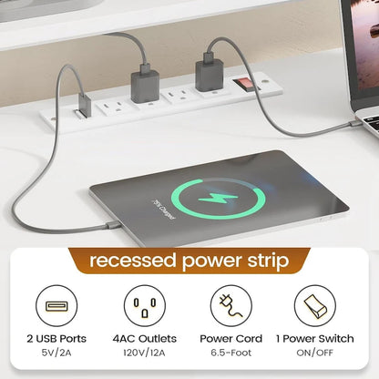 L Shape Gaming Computer Desk with File Drawer Printer Storage Shelves