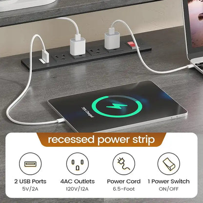 L Shape Gaming Computer Desk with File Drawer Printer Storage Shelves