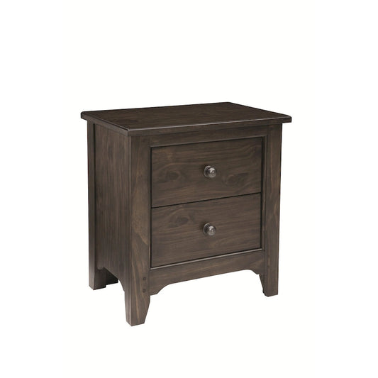 Taylor 2-Drawer Farmhouse Wood Nightstand, River Rock Brown