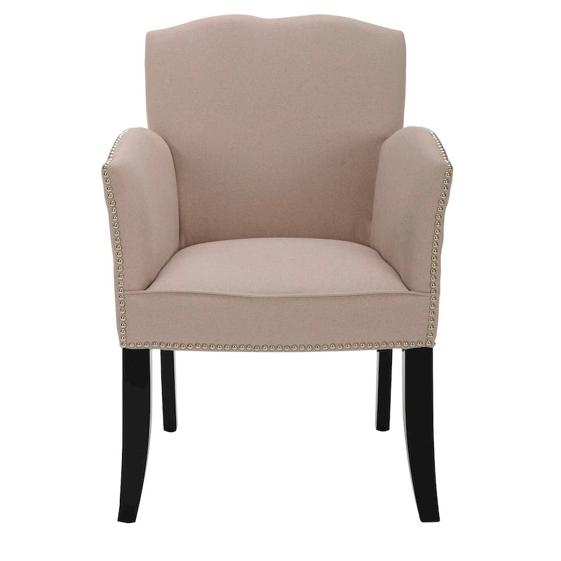 SAFAVIEH Veloudo Tan Linen Arm Chair - 24 x 25 x 36.2 - 24Wx25Dx36H