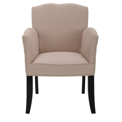 SAFAVIEH Veloudo Tan Linen Arm Chair - 24 x 25 x 36.2 - 24Wx25Dx36H