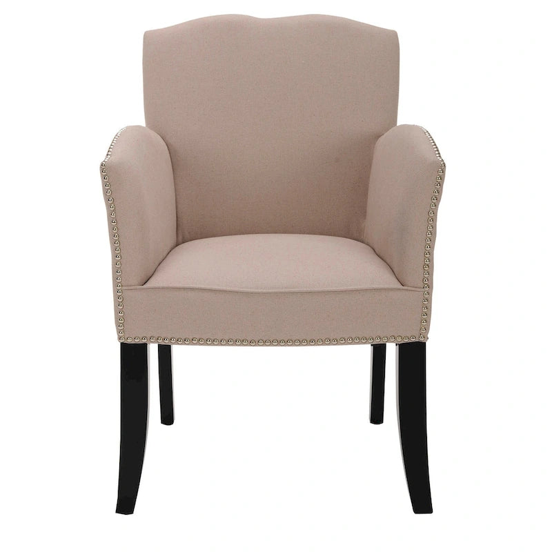 SAFAVIEH Veloudo Tan Linen Arm Chair - 24 x 25 x 36.2 - 24Wx25Dx36H