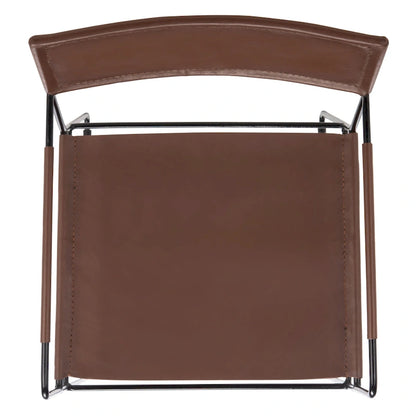 SAFAVIEH Bernardine Leather Dining Chair (Set of 2) - 21.7 W x 19.7 L x 31.9 H - 22Wx20Dx32H