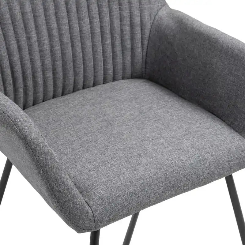 vidaXL Dining Chairs 4 pcs Dark Gray Fabric