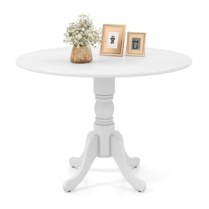 Wooden Dining Table with Round Tabletop and Curved Trestle Legs - 39.37 x 39.37 x 28.74