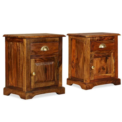 vidaXL Bedside Cabinet 2 pcs 15.8x11.8x19.7 Solid Sheesham Wood