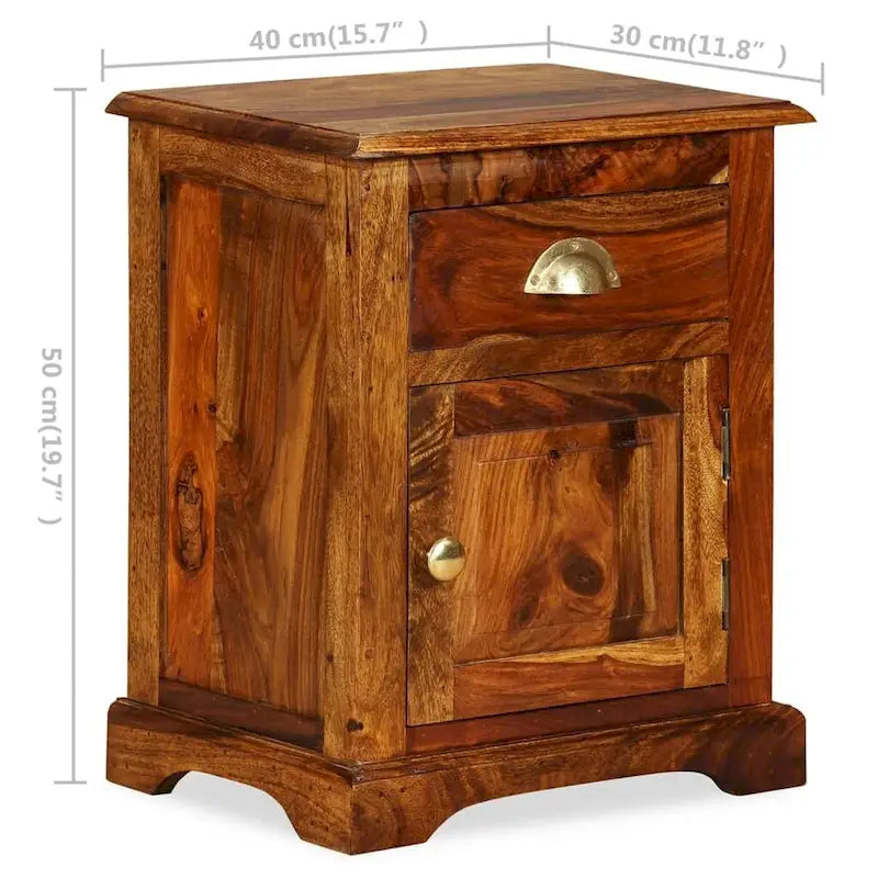 vidaXL Bedside Cabinet 2 pcs 15.8x11.8x19.7 Solid Sheesham Wood