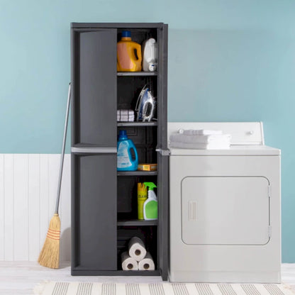 Sterilite 2 Pack Adjustable 4-Shelf Garage Storage Cabinet Bin Organizer, Gray - 2 Pack