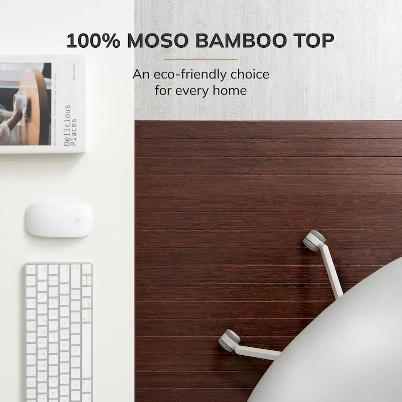 Jani Eco Bamboo Standard Rectangular Chair Mat - (72 x 48), Premium Quality, Eco-Friendly Chair Mat