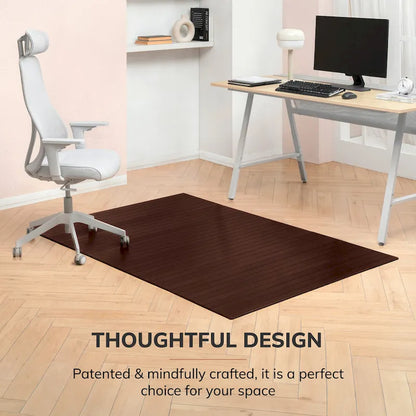 Jani Eco Bamboo Standard Rectangular Chair Mat - (72 x 48), Premium Quality, Eco-Friendly Chair Mat