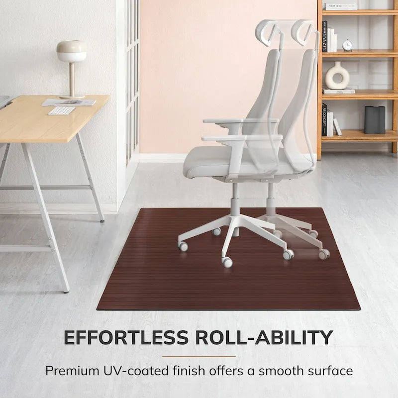 Jani Eco Bamboo Standard Rectangular Chair Mat - (72 x 48), Premium Quality, Eco-Friendly Chair Mat