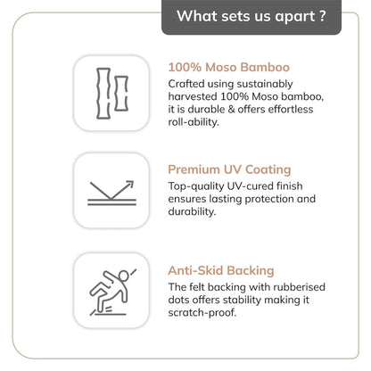 Jani Eco Bamboo Standard Rectangular Chair Mat - (72 x 48), Premium Quality, Eco-Friendly Chair Mat