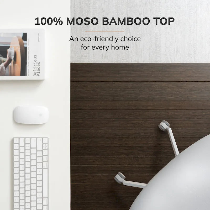 Jani Eco Bamboo Standard Rectangular Chair Mat - (72 x 48), Premium Quality, Eco-Friendly Chair Mat