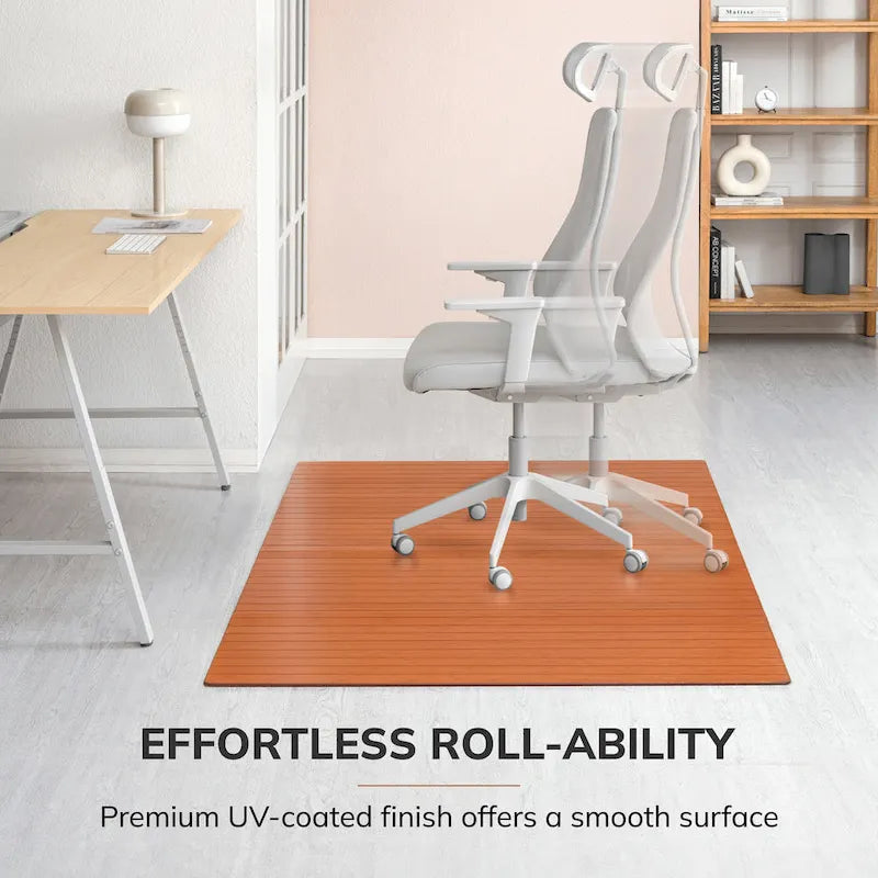 Jani Eco Bamboo Standard Rectangular Chair Mat - (72 x 48), Premium Quality, Eco-Friendly Chair Mat