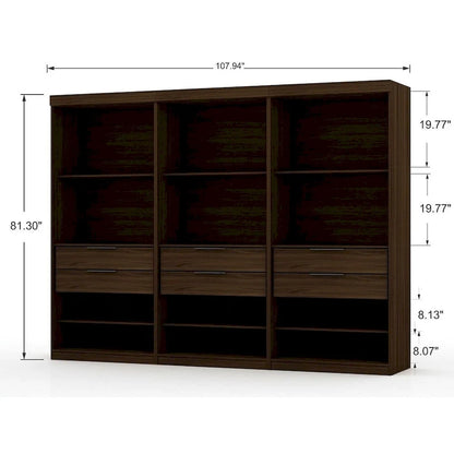 Mulberry Open 3 Sectional Modem Wardrobe Closet with 6 Drawers