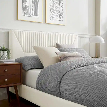 Yasmine Channel Tufted Performance Velvet King Platform Bed