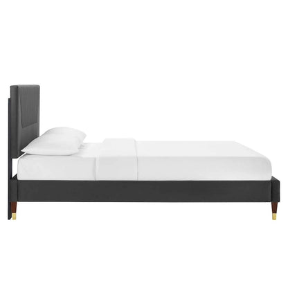 Yasmine Channel Tufted Performance Velvet King Platform Bed