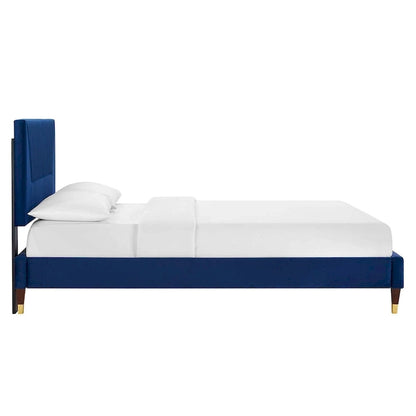 Yasmine Channel Tufted Performance Velvet King Platform Bed