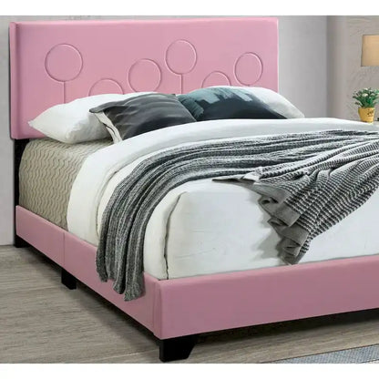 All-in-One Upholstered Pink Bed