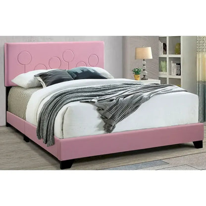 All-in-One Upholstered Pink Bed