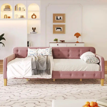 Upholstered Daybed with 4 Support Legs