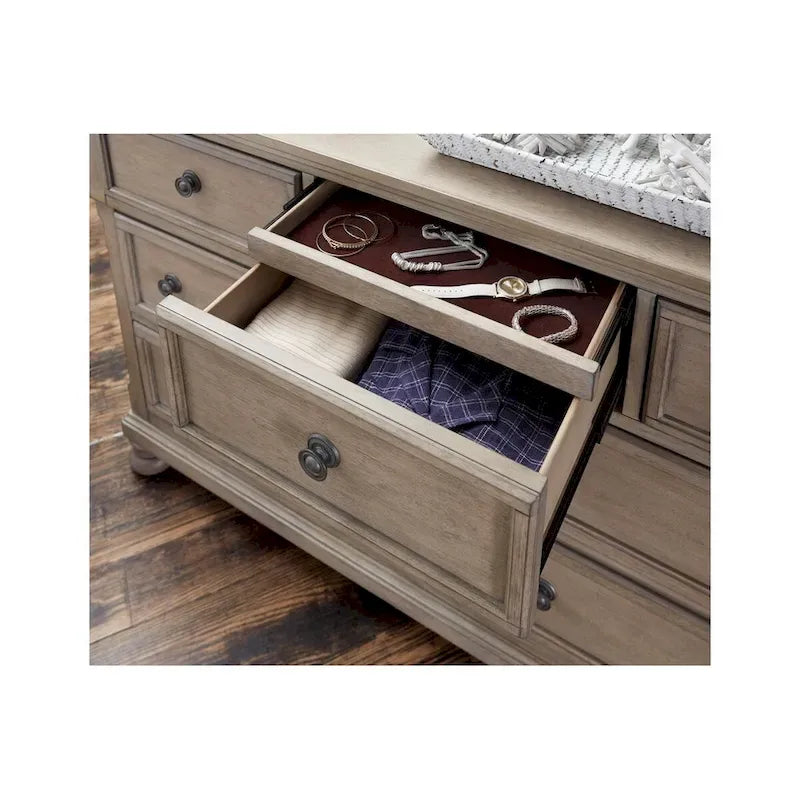 Donald 6 Piece Gray Modern Sleigh Storage Platform Bedroom Set