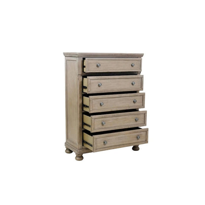 Donald 5 Piece Gray Modern Sleigh Storage Platform Bedroom Set