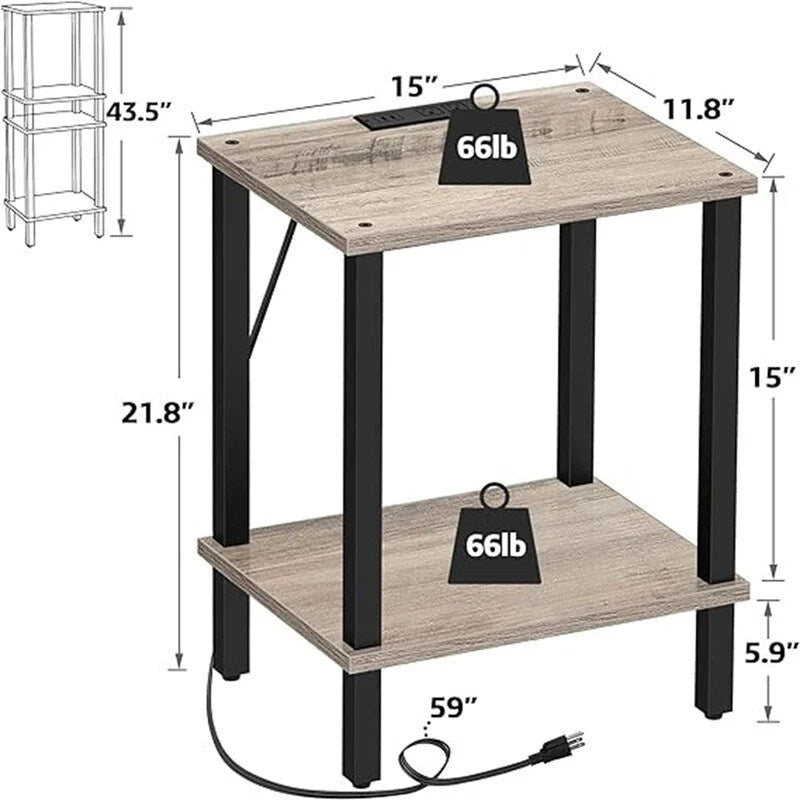 End Table with Charging Station