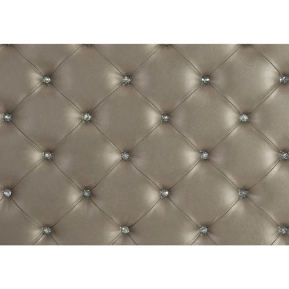 Gerald Silver Gray Faux Leather Upholstered Tufted Bed