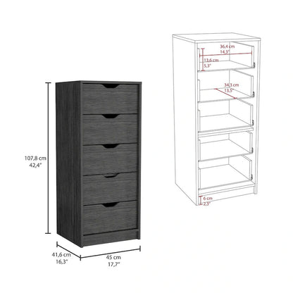 Basilea 5 Drawer Tall Dresser