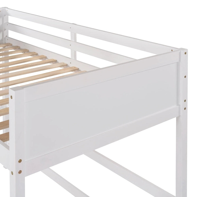 Solid Wood Twin Size Loft Bed with Ladder