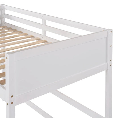 Solid Wood Twin Size Loft Bed with Ladder