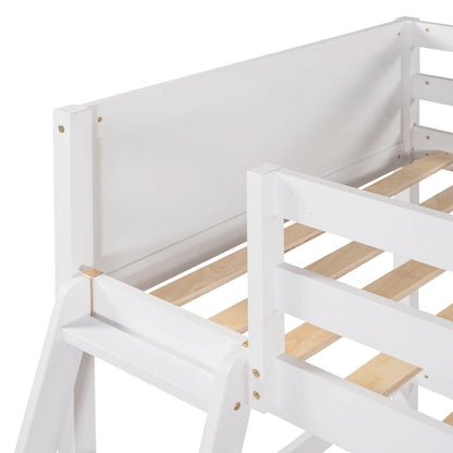 Solid Wood Twin Size Loft Bed with Ladder