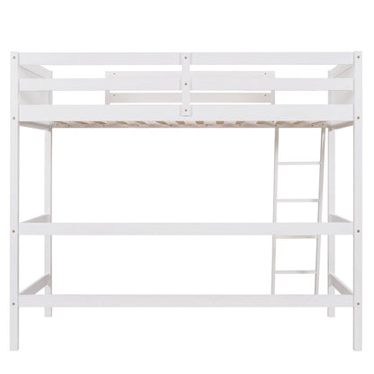 Solid Wood Twin Size Loft Bed with Ladder